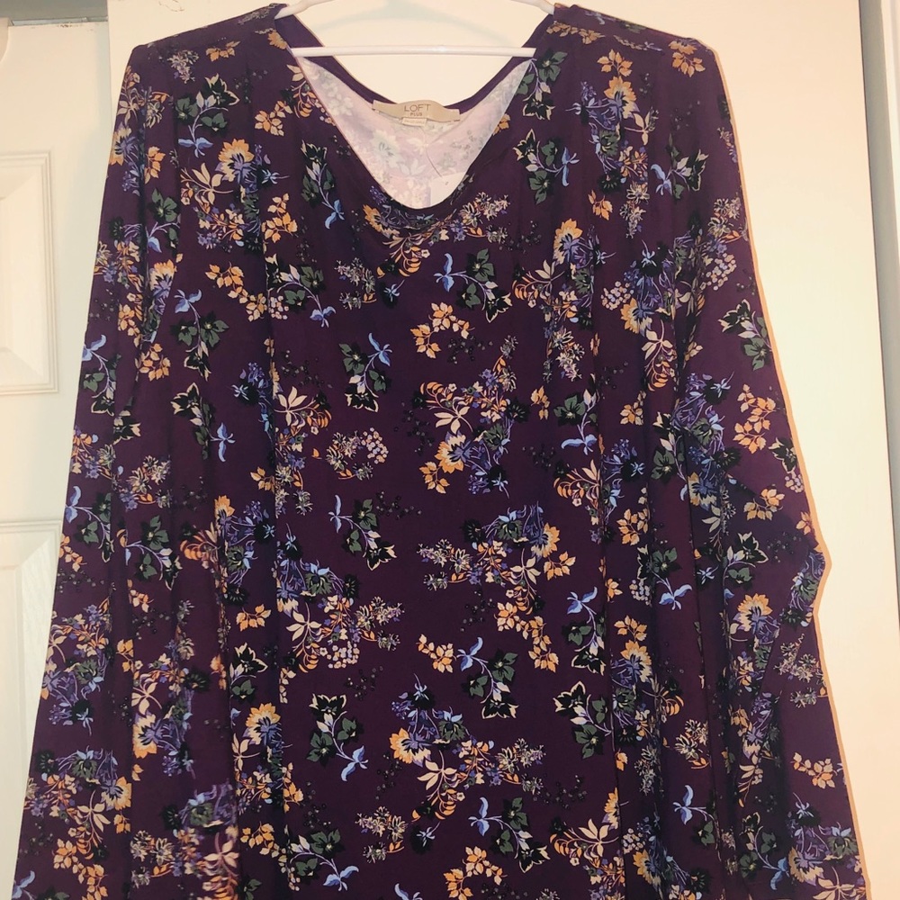 LOFT Plus - Plum Floral Dress! 😊